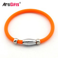 Wholesale Custom Cheap New fashion plain silicone metal cuff bracelet wristband